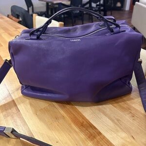 Lancel Purple Leather Shoulder Bag